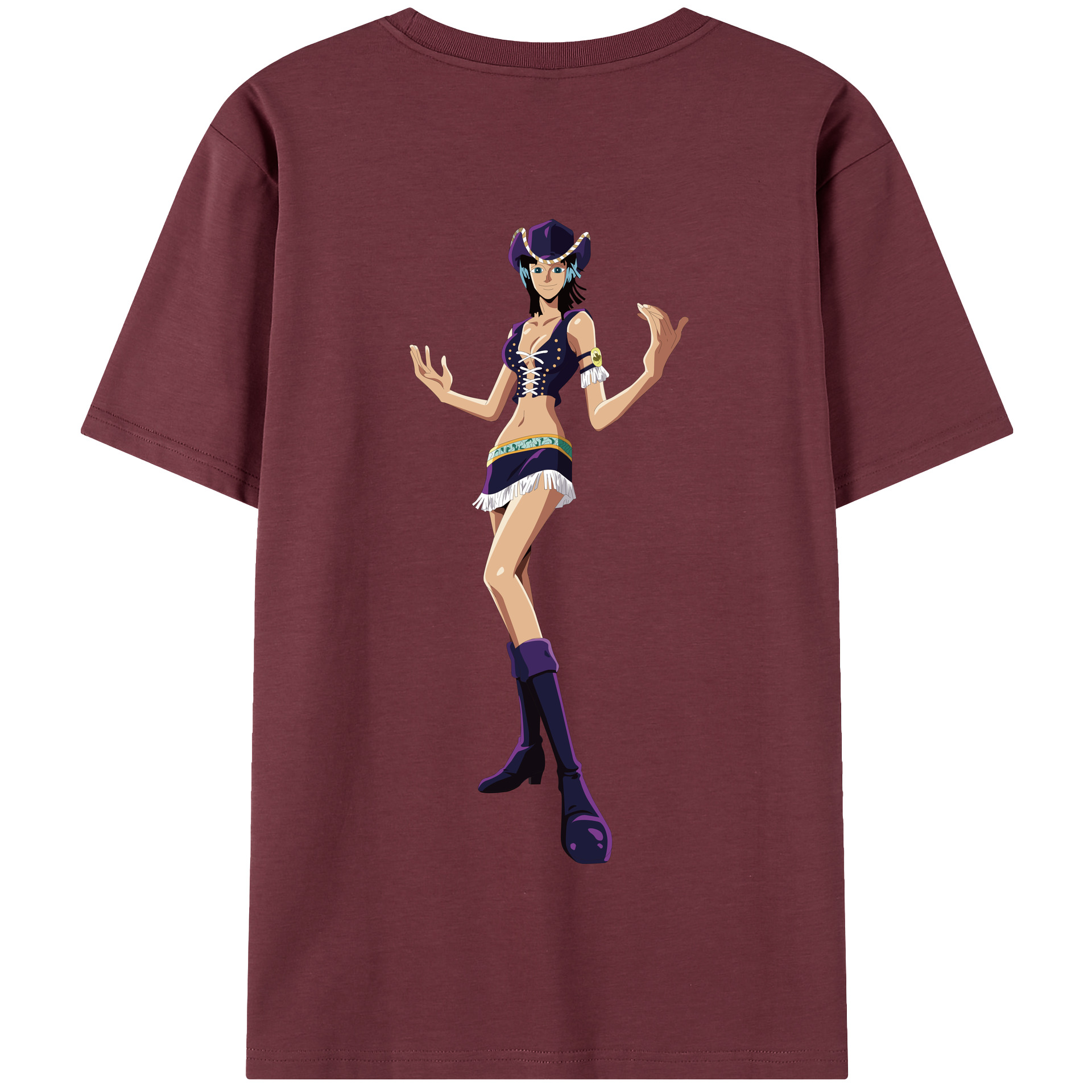 ワンピース ニコ・ロビン ONE PIECE Nico Robin 綿100％半袖Tシャツ（背面プリント）